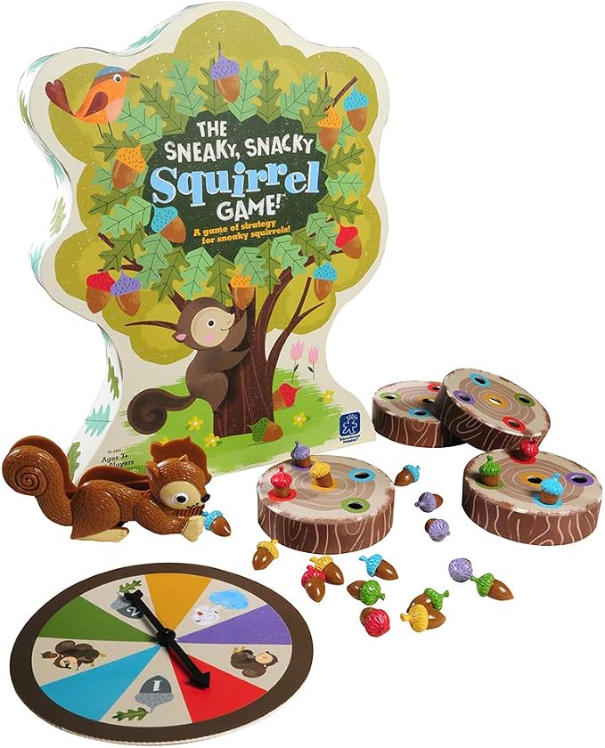 Educational Insights The Sneaky, Snacky Squirrel Game - Toddler Board Games for 3 Year Olds, Fine Motor Skills Toys for Toddlers, Color Matching Preschool Games, Tweezer Tool Fine Motor Game by EducationalInsights