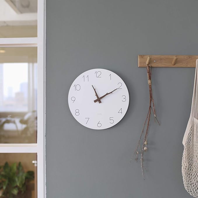 mooas Flatwood Wall Clock (Twig),12" Non-Ticking Sweep Movement - Image 2