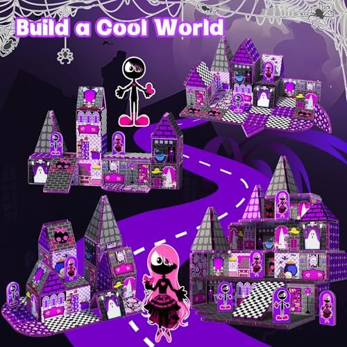 Magnetic Tiles 52PCS, Magnetic Building Blocks STEM Montessori Toys, Preschool Classroom Must Haves, Toddler Sensory Educational Toys for Kids Ages 3-12, Christmas Birthday Gift for Boys Girls(PURPLE) - Image 6