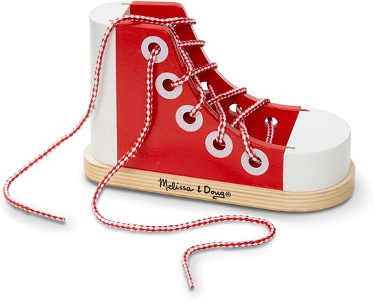 Melissa & Doug Deluxe Wood Lacing Sneaker - Learn to Tie a Shoe Educational Toy by Unknown