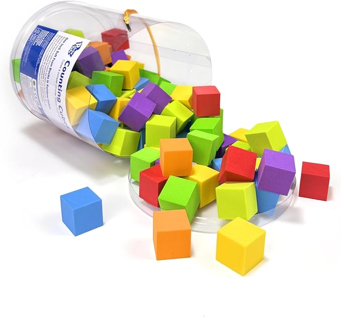Pairez Toys Foam Counting Blocks, 105 Pieces 1 Inch Soft Rainbow Math Cubes - Image 2