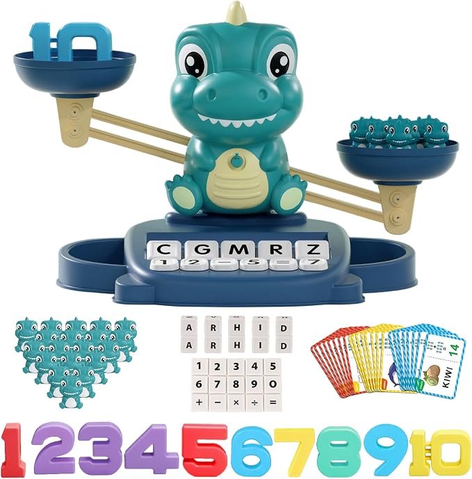 Snugzy Dinosaur Balance Counting Toys Math Game Montessori Toys Learning Games for Kids Educational Toy Gifts for Boys Girls Age 5-7 by Unknown