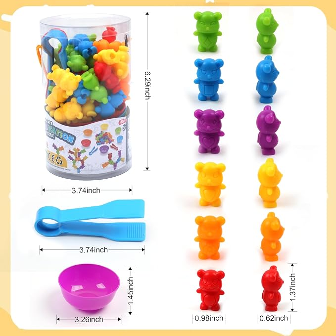 UNIQUE KIDS Stacking Mouse Counting and Matching Game with Sorting Cups – Educational Montessori Toy for Color Classification, Sensory Development, and Learning for Toddlers and Preschoolers Age 3+ - Image 5