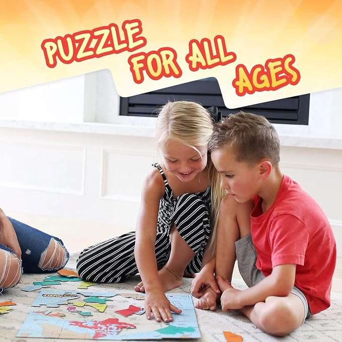 GeoPuzzle 6 Sets Individual Jigsaw Puzzles, Map Puzzle for Kids Ages 6 &Up - Image 4