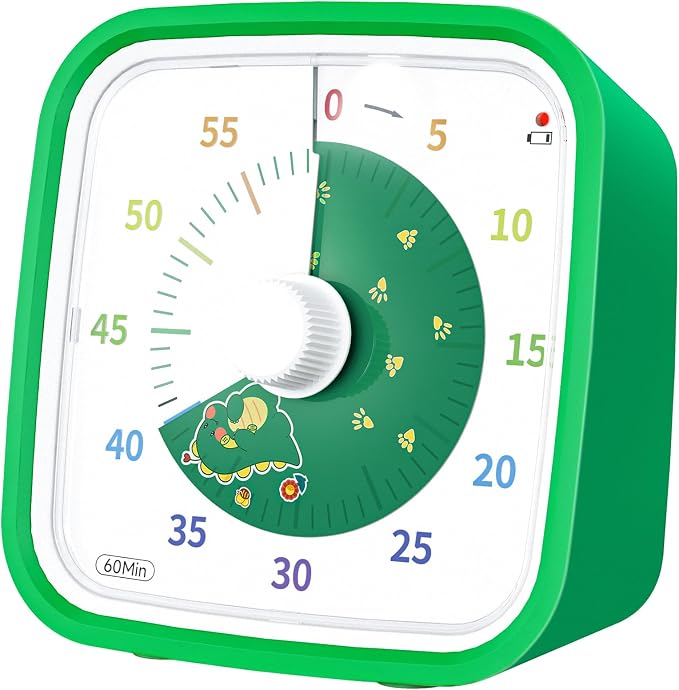 Yunbaoit Dinosaur Visual Timer for Kids, 60-min Countdown Timer, Green by Yunbaoit