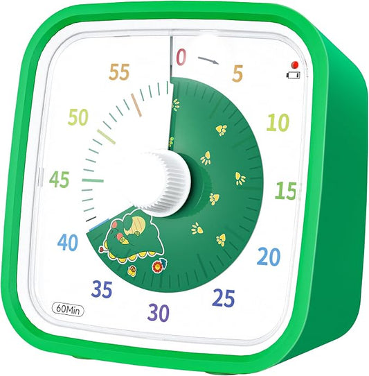 Yunbaoit Dinosaur Visual Timer for Kids, 60-min Countdown Timer, Green by Yunbaoit