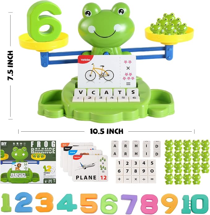 Snugzy Frog Balance Counting Toys Math Game Montessori Toys Learning Games for Kids Educational Toy Gifts for Boys Girls Age 5-7 - Image 7