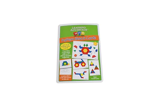 LEARNING ADVANTAGE Pattern Block Cards - Set of 20 Double-Sided Cards - Early Geometry for Kids - Teach Creativity, Sequencing and Patterning - Image 8