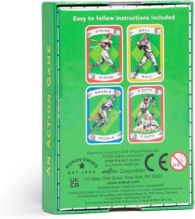 eeBoo: Baseball Playing Cards and Game, 36 Action Cards with Foldable Field, Develops Strategic Thinking, for Ages 5 and up - Image 2