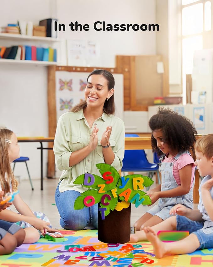 CHEFAN Felt Letter Tree Freestanding Coconut Tree Alphabet Game Set Props from The Childhood Favorite Book for Early Education - Image 4