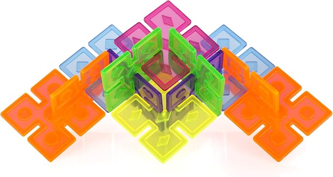Guidecraft Interlox Squares - 96 Piece Set Interlocking Construction Toy, Creative Building - Educational STEM Construction Toy for Kids - Image 5