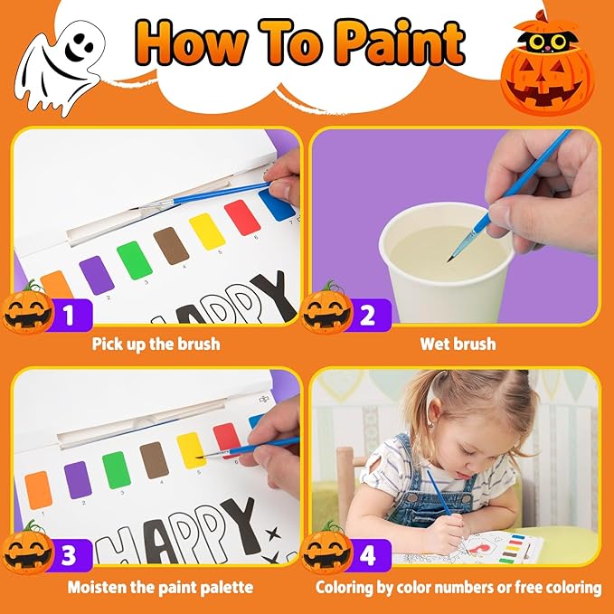AGGKKY Paint with Water Coloring Books for Kids Toddlers 1-3 Mess Free Watercolor Painting Book Kits Arts and Crafts for Kids 2-4 4-6 Travel Activities Birthday Christmas Stocking Stuffers Toy Gift