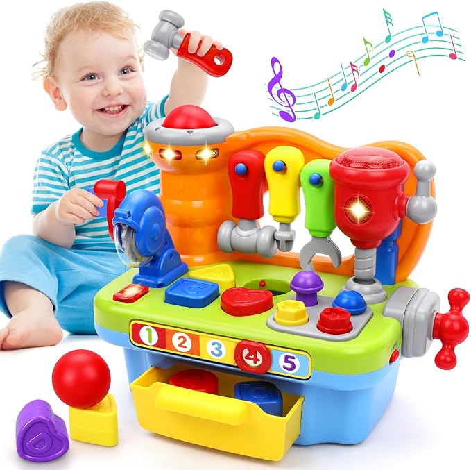 Toys for 1 Year Old Boy, Musical Toy Tool Bench, 1 2 3 Years old Boy Gifts by ORWINE