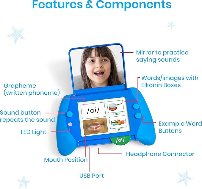 hand2mind Talking Mirror My Sounds Phoneme Set, Phonemic Awareness, Speech Therapy Materials, Phonics Manipulatives, Toddler Talking Flash Cards, Letter Sounds, Preschool Learning Activities - Image 3