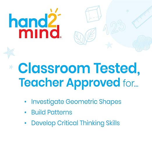 hand2mind Pattern Blocks Pop-Up Learning Activity Center, Create and Play Pattern Blocks, Foam Shapes, 3D Shapes Manipulatives, Geometric Shapes for Kids, Learning Shapes for Kindergarten - Image 3