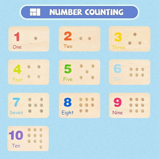 Wooden Montessori Number Blocks for Kids, Counting Peg Board for Kids Age 3 4 5,Preschool Learning Toys,Ideal for Kids 3 4 5 Years Old - Image 2