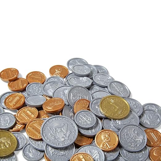 hand2mind Fake Money Coin Classroom Set, Detailed Fake Coins, Prop Money, Toy Money, Play Money for Kids, Realistic Money, Pretend Money for Kids Learning, Play Money Set, Plastic Coins (Set of 768) - Image 6