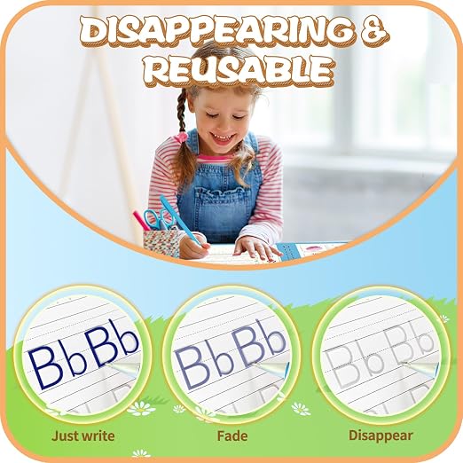 Magic Practice Copybook, Reusable Writing Practice Book, for Preschool Kids Age 3-8 ​Calligraphy 9.44in×6.29in(5 Books with Pens) - Image 6