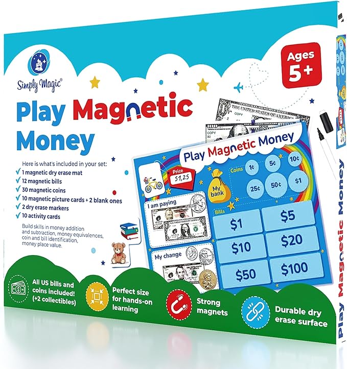 Simply Magic 67 PCS Play Money for Teaching - Money Manipulatives & Games - Image 9