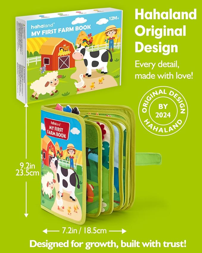 hahaland Busy Book for Toddlers 1-3 - Montessori Toys 1 Year Old Busy Board - Image 8