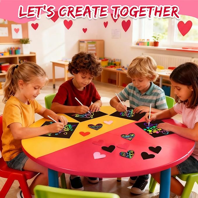 ZMLM Scratch Paper Art-Crafts Gift: 2 Pack Rainbow Notebooks Supplies Toys Valentine's Day Gifts for 3 4 5 6 7 8 9 10 Years Old Girls and Boys Kids Birthday Party Games
