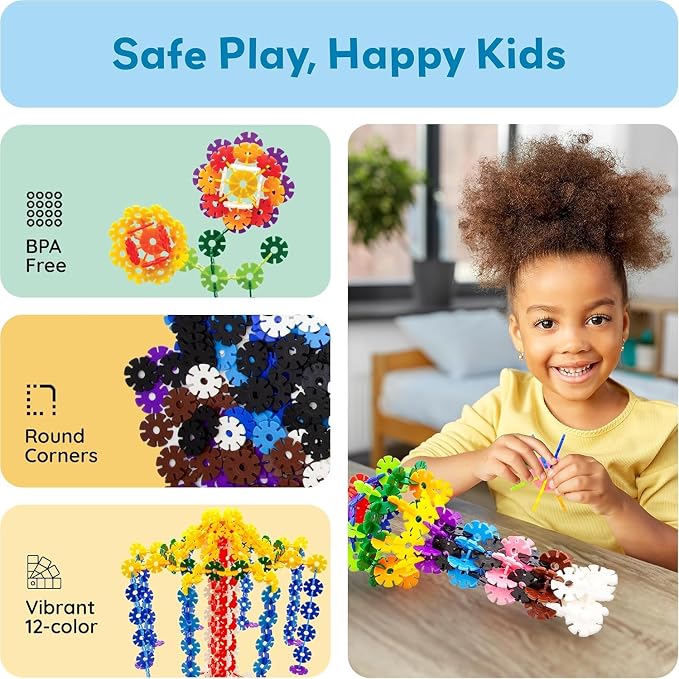PicassoTiles Building Chips 600 Pieces Interlocking Construction Chips Creative Disc Block Toy Set STEM Learning Toys for Early Education and Child Brain Development Kids Boys Girls Age 3 and Up PTF60 - Image 6