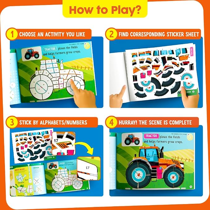 Funcils Paint by Sticker Book for Kids Ages 4-8, 30 Color Sticker by Number - Image 3