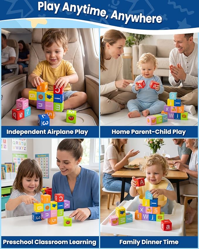 Magnetic Blocks for Toddlers,1.65in Large Montessori Building Cube for Kids - Image 5