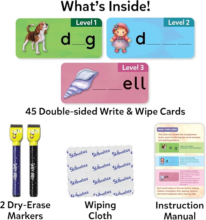Skillmatics Spell Smarter Flash Cards – Back to School, Phonics & Spelling - Image 3