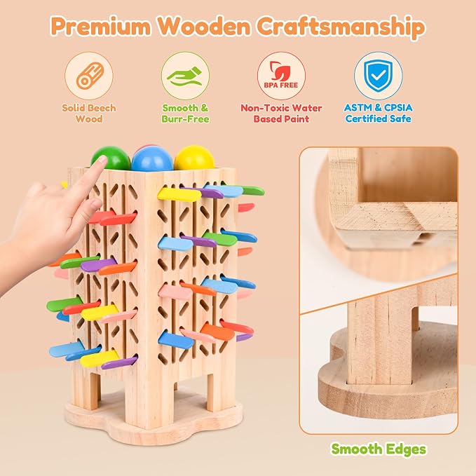 Wooden Montessori Toys for Sorting & Fine Motor Skills, Ages 3-6 - Image 6