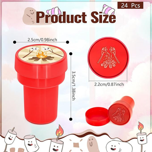 Cinrobiye 24 Pcs Marshmallow Stampers Party Favor Set, Cute Sweet Treat Stamps for Kids Birthday Party, Classroom Rewards, Carnival Prizes, Goody Bag Fillers, Dessert Themed Party Supplies - Image 2