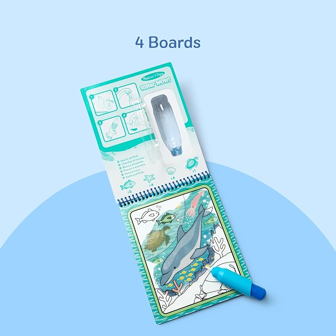 Melissa & Doug On The Go Water Wow! Mess Free Coloring Book, Reusable Water-Reveal Activity Pad, Under The Sea, Travel Toys, Party Favors, for Toddlers & Kids Ages 3+ - FSC Certified - Image 6