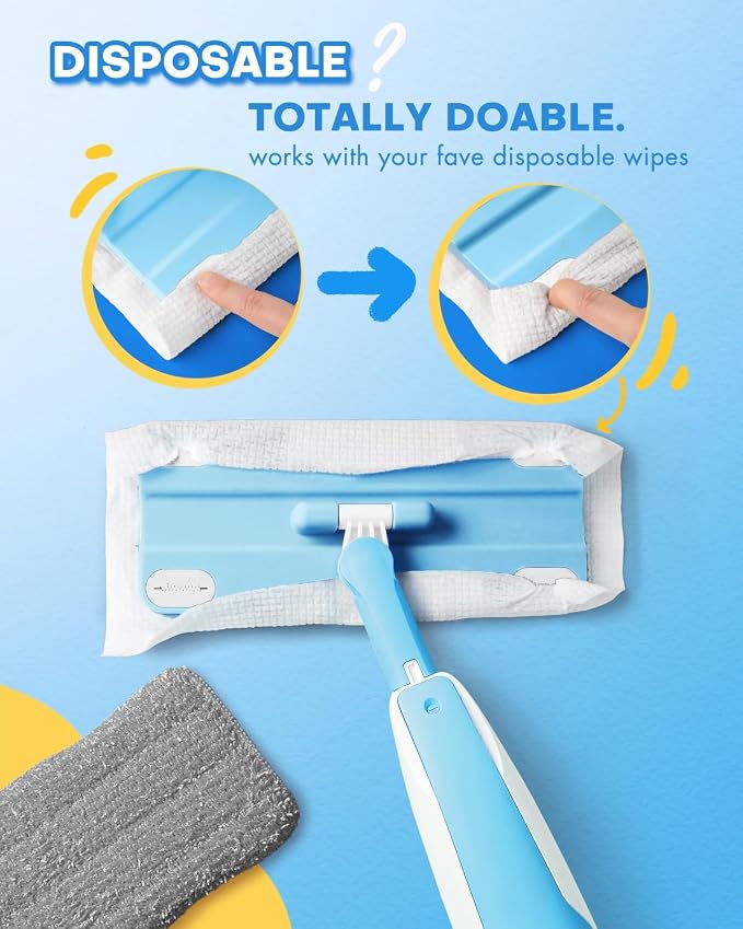 Kids Spray Mop, Blue Toddler Cleaning Set with Refillable Water Spray Tank, Lightweight Pretend Play Mop Toy for Boys Girls, Montessori Housekeeping Toy Gift - Image 7