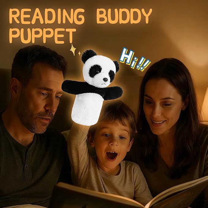 Soft Animal Hand Puppet Preschool Learning Toy Washable Black White Stuffed Story Time Family Fun Interactive Role Play Gift Panda