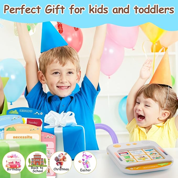 Interactive Educational Learning Tablet Toy for Kids,Screen-Free Phonics Learning Toy with 30 Flash Cards for Alphabets, Numbers, Words, Animals, Learn to Read for Boys Girls 3-5 Years Old, White - Image 7