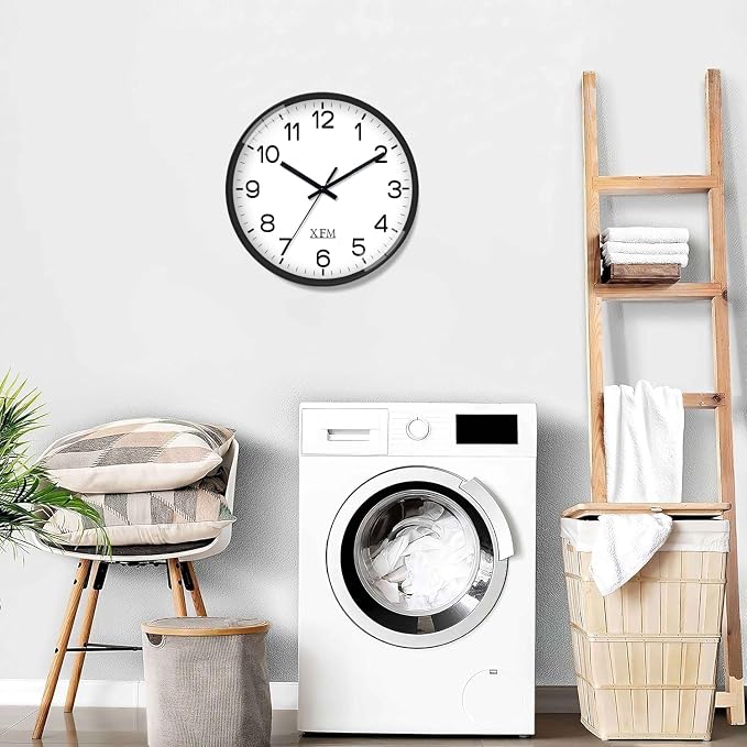 XFM 2 Pieces Modern Small Wall Clocks Battery Operated 8 Inch - Image 4