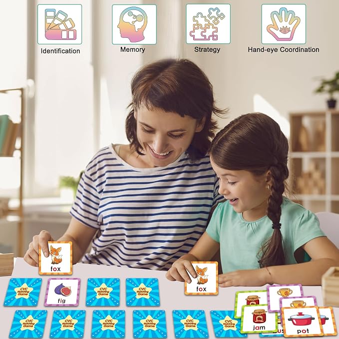 Memory Game, CVC Word Games Kindergarten, Matching Games for Kids 3-5 - Image 3