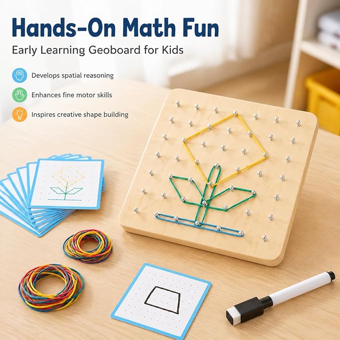1 Piece Sensory Toys Wooden Math Manipulatives Early Learning Geometric Shapes Puzzle for Problem Solving Suitable for Preschool Home Classroom, Style to 1 - Image 6
