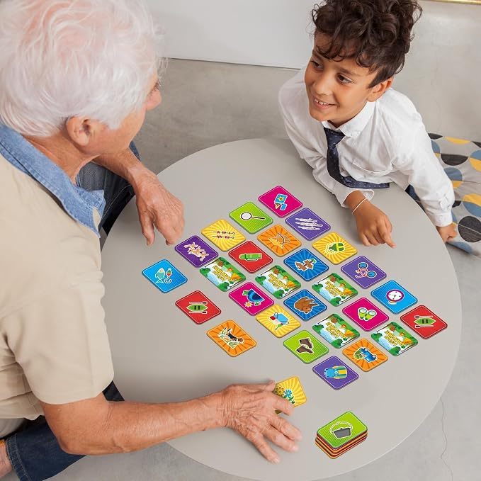 gisgfim 100 PCS Memory Matching Game for Kids Summer Camp Concentration Memory Card for Preschool Educational Ages 3-8 A Fun & Fast Camp Theme Matching Games - Image 7