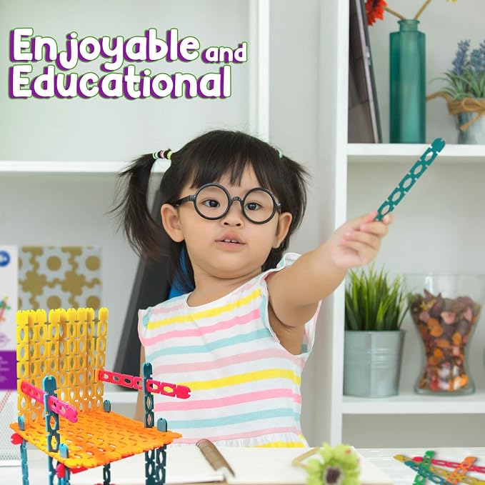Roylco STEAM Structure Sticks Kit - Multi Color Plastic Sticks to Inspire Creativity - Build and Create with Unique Design - Image 5