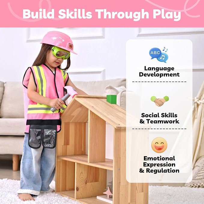 Liberry Kids Tool Set Pretend Toy for 3 4 5 Years Old with Costume - Image 5