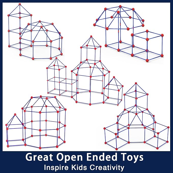 OleFun 180 Pack Fort Building Kits for Kids 4, 5, 6, 7, 8+ Year Old Boys & Girls, Creative STEM Building Toys for DIY Castles, Tunnels, Play Tent, Ideal Gifts for Aged 5-8 - Image 7