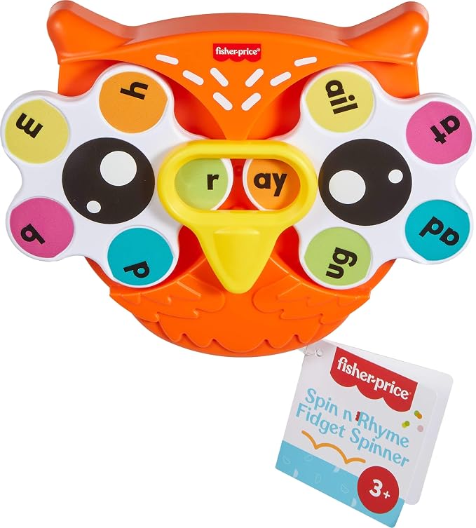 Fisher-Price Preschool Learning Toy Spin ‘n Rhyme Fidget Spinner, Owl-Themed Early Reading Activity for Kids Ages 3+ Years - Image 6
