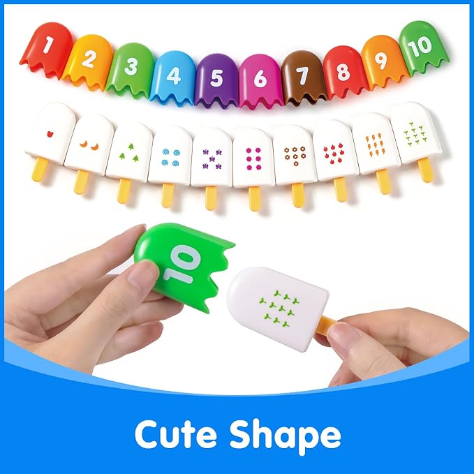 Mini Number Pops 1-10 – 100 Pcs Translucent Bear Counters Includes 11 Activity Cards, Color Sorting Toys, Fun Number Matching Toys for Kindergarten & Preschool - Image 4