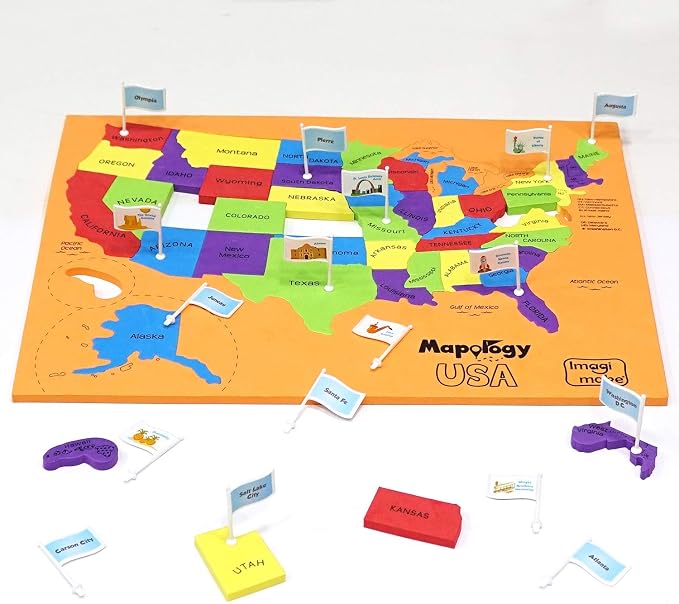 Imagimake Mapology USA Map with Capitals Monuments of USA Bundle | 3D Puzzles for Kids | Learning States and Capitals | Educational Toys for Kids Ages 5 6 7 Years - Image 2