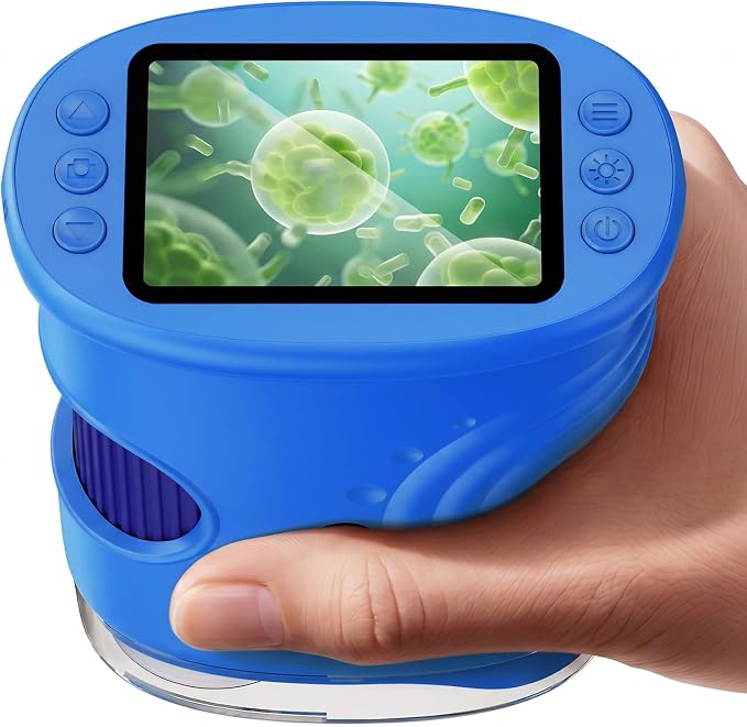 4K 1000X Handheld Digital Microscope for Kids with 2.0" IPS Screen(Blue) by ASPOVENTOYS