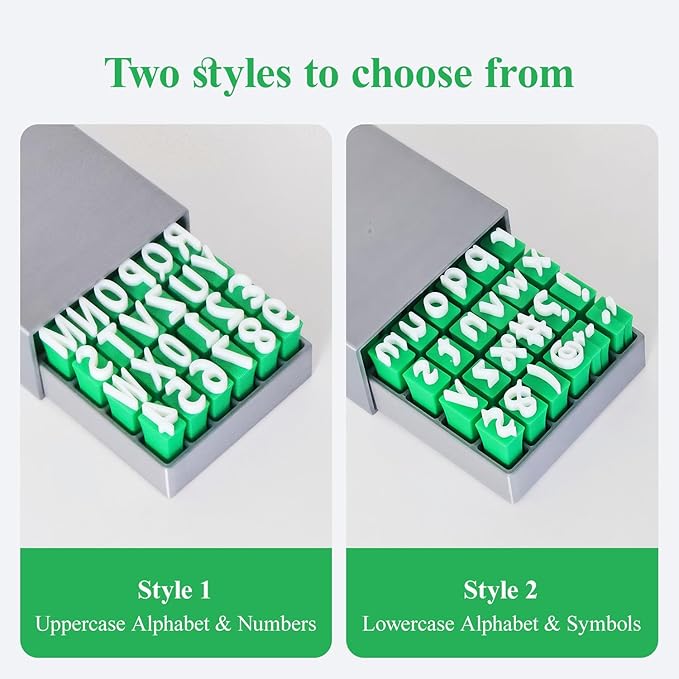 Alphabet Stamps Set for Clay Pottery - Polymer Clay Tools, Uppercase and Lowercase Alphabet Number Symbols Small Press Fondant Embosser DIY Cookie Stamps (Uppercase Alphabet & Numbers)