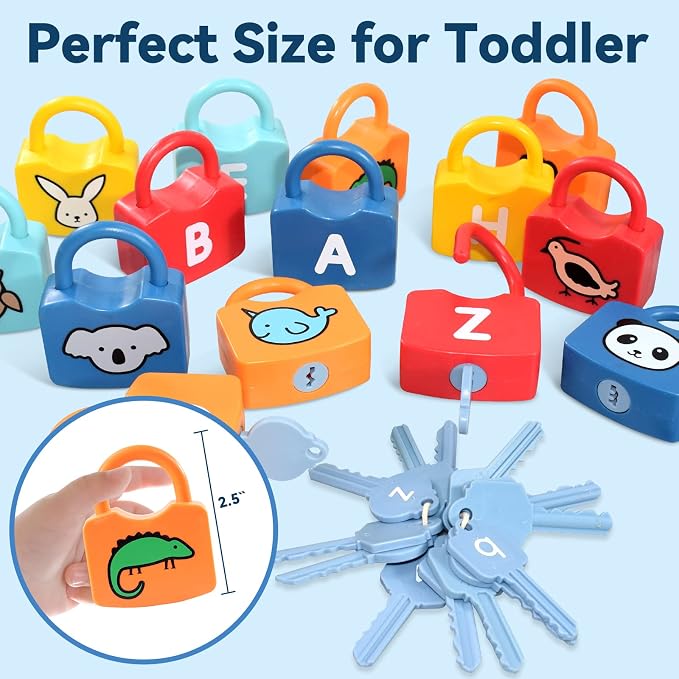Alphabet Learning Toys, Lock and Key Toddler Toy for Ages 2-4, Preschool Learning Activities, Kindergarten Classroom Must Haves, ABC Montessori Toys for 3 Year Old - Image 7