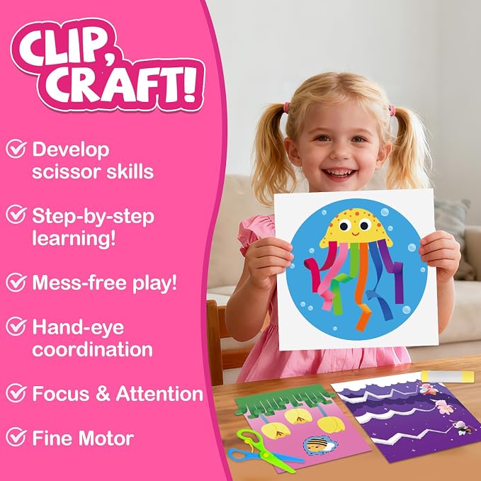 Toddler Scissor Skills Activity Book, Art Supplies and Crafts for Kids 4-6 - Image 3