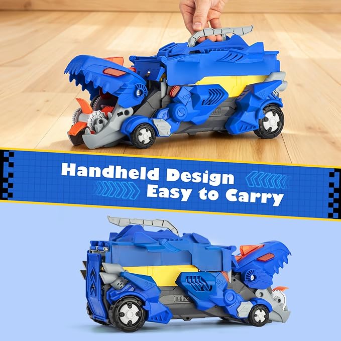 Dinosaur Toys Car for Kids 3-8 Year Old Boy Gift, Toddler Toys for 3 4 5 6 Years Old Boys & Girls Transport Dino Truck with 12 mini Cars & City Map Birthday for Kids